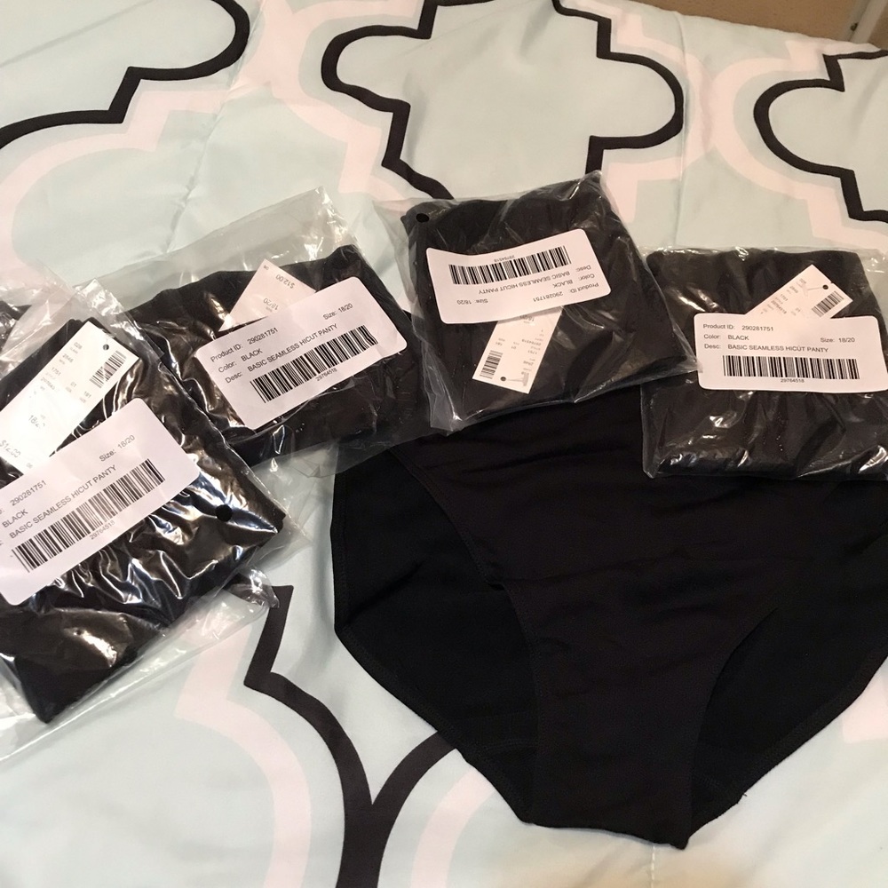 5 PAIRS SEAMLESS BLACK UNDERWEAR